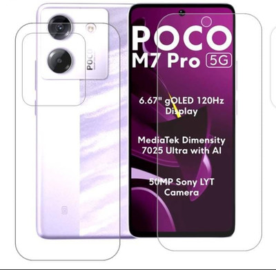 DOWRVIN Front and Back Tempered Glass for POCO M7 PRO 5G(Pack of 2)
