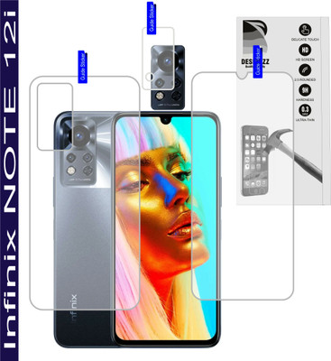 DESIBUZZ Front and Back Tempered Glass for Infinix NOTE 12i, (9h Scratch Proof,Ultra Thin Flexible Guard)(Pack of 3)