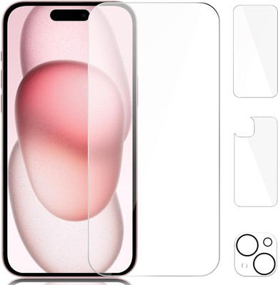 CASEKOO Front and Back Tempered Glass for iPhone 15 Plus(Pack of 3)