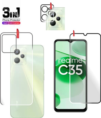 chakoor Front and Back Tempered Glass for Realme C35(Pack of 3)