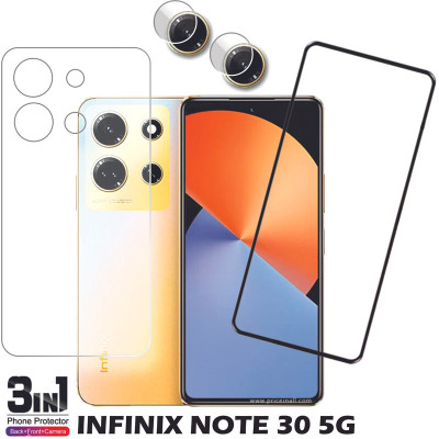 FINCH Front and Back Tempered Glass for INFINIX NOTE 30 5G(Pack of 3)