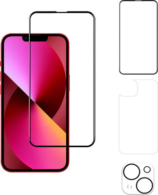 YOGKREETI Front and Back Tempered Glass for Apple iPhone 13(Pack of 3)