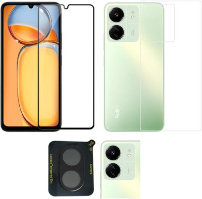 COVER CAPITAL Front and Back Tempered Glass for Poco C65(Pack of 3)