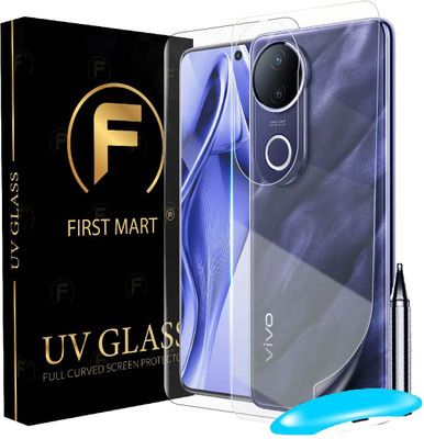 FIRST MART Front and Back Tempered Glass for Vivo V50e 5G, vivo V50 5G, Vivo V50e, UV Tempered Glass and Back Nano Fiber Membrane(Pack of 2)