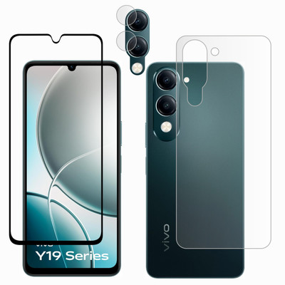 Vatsin Front and Back Tempered Glass for ViVO Y19 5G, ViVO Y19 5G [With Rear Camera Lens Guard](Pack of 3)
