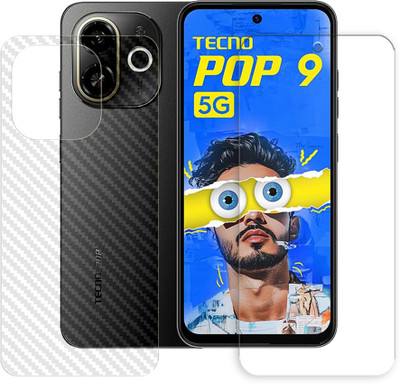 SOMTONE Front and Back Tempered Glass for Tecno Pop 9 5G Tempered Glass Screen Protector | Anti-Scratch | Edge to Edge Full Coverage | 9H Hardness (1 FRONT TEMPERED GLASS AND 1 BACK CARBON FIBER SKIN)(Pack of 1) SOMTONE Front and Back Tempered Glass for Tecno Pop 9 5G Tempered Glass Screen Protector | Anti-Scratch | Edge to Edge Full Coverage | 9H Hardness (1 FRONT TEMPERED GLASS AND 1 BACK CARBON FIBER SKIN)(Pack of 1)