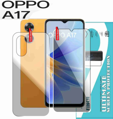 FINCH Front and Back Tempered Glass for OPPO A17(Pack of 2)