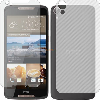 TELTREK Front and Back Tempered Glass for HTC DESIRE 828 DUAL (Front Matte Finish & Back 3d Carbon Fiber)(Pack of 2)