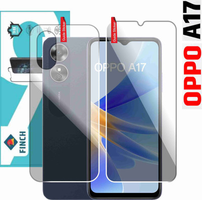 FINCH Front and Back Tempered Glass for OPPO A17(Pack of 2)