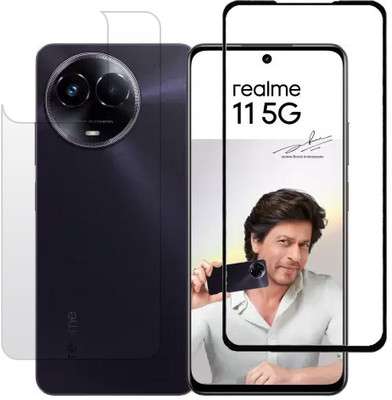 KMPERED Front and Back Tempered Glass for Realme 11, Realme 11x(Pack of 2)