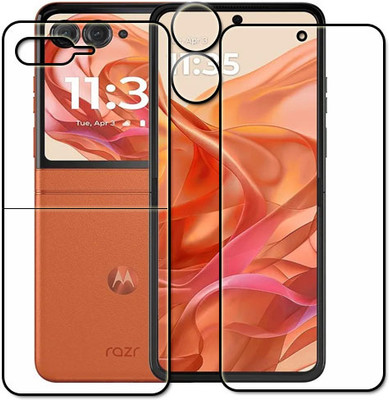 tombik Front and Back Tempered Glass for 7vq-Motorola Razr 50-fb,lens(Pack of 3)