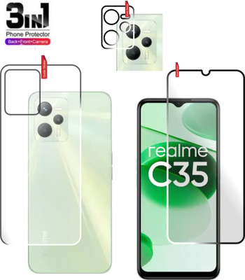chakoor Front and Back Tempered Glass for Realme C35(Pack of 3)