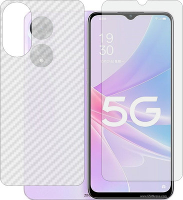 ZINGTEL Front and Back Tempered Glass for OPPO A78 CPH2495 (Front Matte Finish & Back 3d Carbon Fiber)(Pack of 2)
