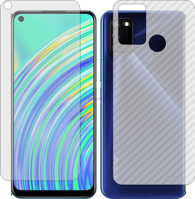 Fasheen Front and Back Tempered Glass for REALME C15 QUALCOMM (Front Matte Finish & Back 3d Carbon Fiber)(Pack of 2)