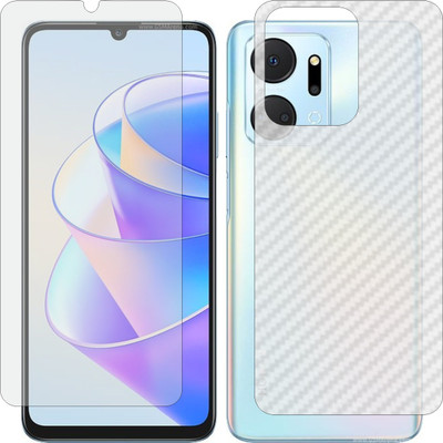 Fasheen Front and Back Tempered Glass for HONOR X7a RKYLX1 (Front Matte Finish & Back 3d Carbon Fiber)(Pack of 2)
