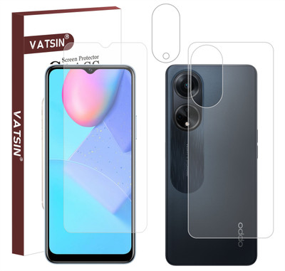 Vatsin Front and Back Tempered Glass for Oppo A38, Oppo A38 [With Rear Camera Lens Guard](Pack of 3)