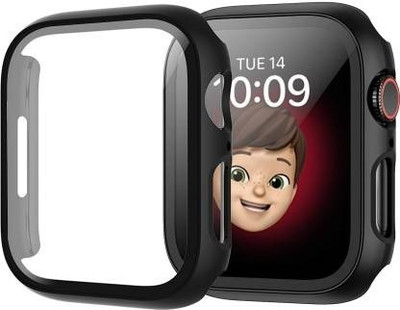 TSHIENTT Front and Back Tempered Glass for Apple Watch Series 8 Series 7 45mm with Tempered Glass Screen Protector & Full Hard Ultra-Thin Scratch Resistant Bumper Protective Cover for iWatch 45mm Accessories(Pack of 1)