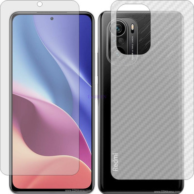 Fasheen Front and Back Tempered Glass for REDMI K40 PRO PLUS (Front Matte Finish & Back 3d Carbon Fiber)(Pack of 2)