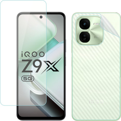 Vatsin Front and Back Tempered Glass for iQOO Z9X 5G, iQOO Z9X 5G [Back Carbon Fiber](Pack of 2)