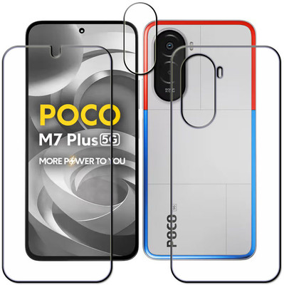 tombik Front and Back Tempered Glass for 28sf-POCO M7 Plus-fb,lens(Pack of 3)