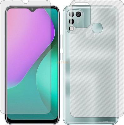 TELTREK Front and Back Tempered Glass for INFINIX SMART 5 INDIA (Front Matte Finish & Back 3d Carbon Fiber)(Pack of 2)