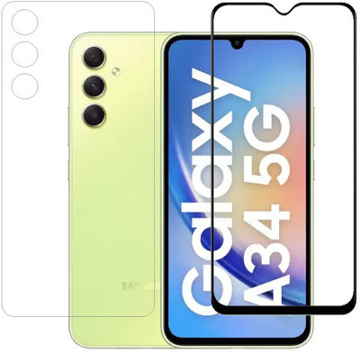ECMERED Front and Back Tempered Glass for Samsung A34, Samsung A34 5G, Samsung Galaxy A34, Samsung Galaxy A34 5G(Pack of 1)