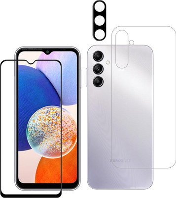 Vatsin Front and Back Tempered Glass for Samsung Galaxy A34 5G, Samsung Galaxy A34 5G [With Rear Camera Lens Guard](Pack of 3)