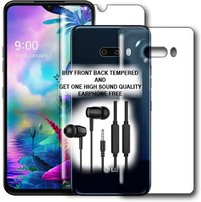 SOMTONE Front and Back Tempered Glass for LG G8X ThinQ FRONT BACK TEMPERED GLASS BUY AND GET EARPHONE FREE(Pack of 1)