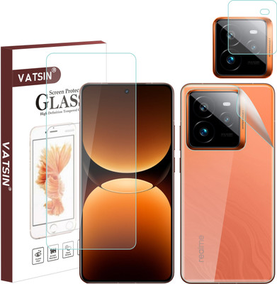 Vatsin Front and Back Tempered Glass for Realme GT 7, Realme GT 7 [With Rear Camera Lens Guard](Pack of 3)