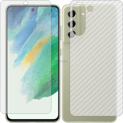 Fasheen Front and Back Tempered Glass for SAMSUNG GALAXY S21 FE 5G (Front Matte Finish & Back 3d Carbon Fiber)(Pack of 2)