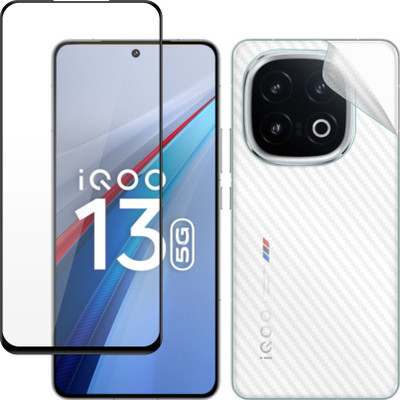 Ten To 11 Front and Back Tempered Glass for iQOO 13 5G, iQOO 13 5G [Back Carbon Fiber](Pack of 2)