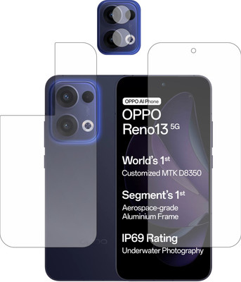 rottguard Front and Back Tempered Glass for oppo reno 13 5g(Pack of 3)