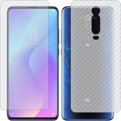 TELTREK Front and Back Tempered Glass for XIAOMI MI 9T (Front Matte Finish & Back 3d Carbon Fiber)(Pack of 2)