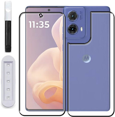 tombik Front and Back Tempered Glass for 17xf-Moto G85-fb uv(Pack of 2)