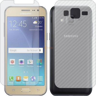 TELTREK Front and Back Tempered Glass for SAMSUNG GALAXY J2 2015 (Front Matte Finish & Back 3d Carbon Fiber)(Pack of 2)