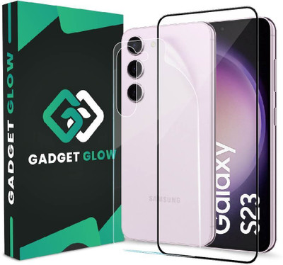 Gadget Glow Front and Back Tempered Glass for Samsung Galaxy S23 5G, Samsung S23 5G, Samsung Galaxy S23, ( 1 OG Black Border Glass with 1 Back Membrane )(Pack of 2)
