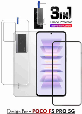S9HUB Front and Back Tempered Glass for POCO F5 PRO 5G(Pack of 3)