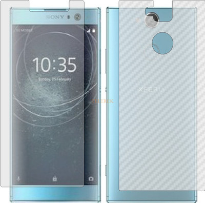 TELTREK Front and Back Tempered Glass for SONY XPERIA XA2 (Front Matte Finish & Back 3d Carbon Fiber)(Pack of 2)