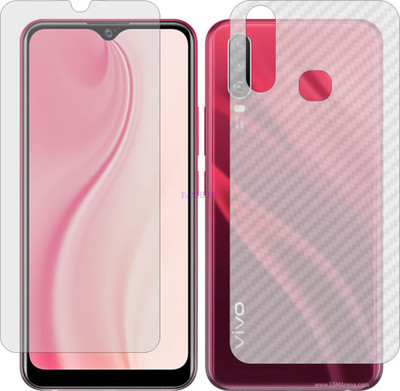 Fasheen Front and Back Tempered Glass for VIVO Y3S 1901T (Front Matte Finish & Back 3d Carbon Fiber)(Pack of 2)