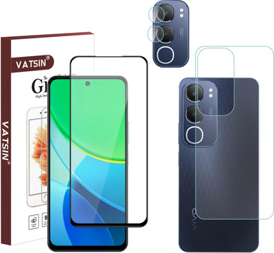 Vatsin Front and Back Tempered Glass for ViVO Y29 5G, ViVO Y29 5G [With Rear Camera Lens Guard](Pack of 3)