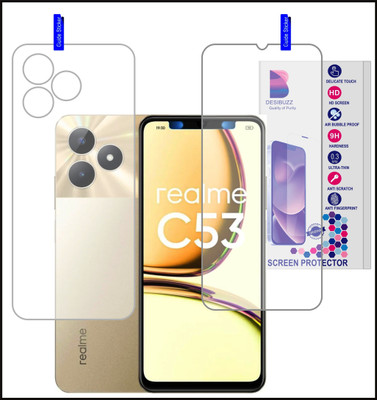 DESIBUZZ Front and Back Tempered Glass for realme C53, {Flexible}(Pack of 2)