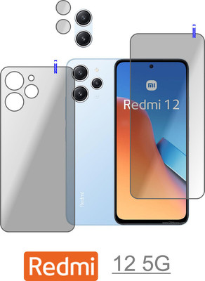 Cinzia Front and Back Tempered Glass for REDMI 12 5G(Pack of 3)