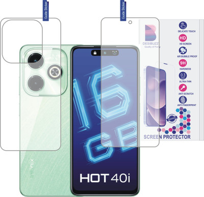DESIBUZZ Front and Back Tempered Glass for Infinix HOT 40i(Pack of 2)