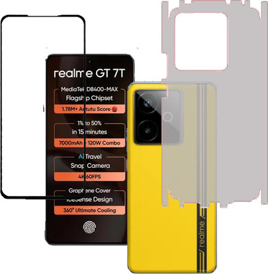 ECMERED Front and Back Tempered Glass for REALME GT7T, Realme gt7t(Pack of 1)