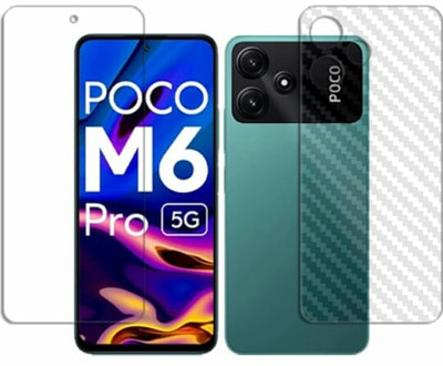 DOWRVIN Front and Back Tempered Glass for poco M6 pro Front and back tempered glass (back -2)(Pack of 2)