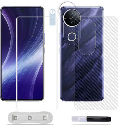 ARBAN Front and Back Tempered Glass for vivo T4R 5G Tempered Glass Screen Protector ( 1 UV TEMPERED GLASS SCREEN PROTECTOR + 1 BACK CARBON FIBER SKIN + 1 CAMERA LENS PROTECTOR )(Pack of 1)