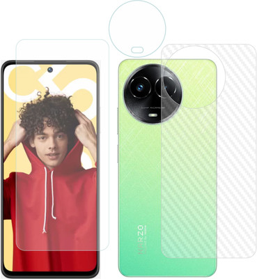 Ten To 11 Front and Back Tempered Glass for Realme C67 5G, Realme C67 5G [Back Carbon Fiber] [Rear Camera Lens Guard](Pack of 3)