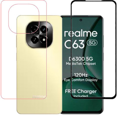 HOBBYTRONICS Front and Back Tempered Glass for realme C63 5G, realme C63(Pack of 1)