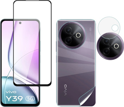 Vatsin Front and Back Tempered Glass for ViVO Y39 5G, ViVO Y39 5G [With Rear Camera Lens Guard](Pack of 3)