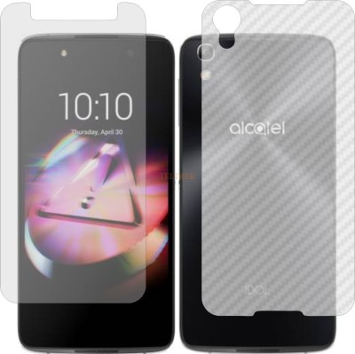 TELTREK Front and Back Tempered Glass for ALCATEL IDOL 4 (Front Matte Finish & Back 3d Carbon Fiber)(Pack of 2)